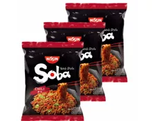 Nissin Soba gebratene Nudeln Chili 3x 111g