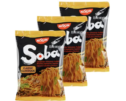 Nissin Soba gebratene nudeln Classic Trio
