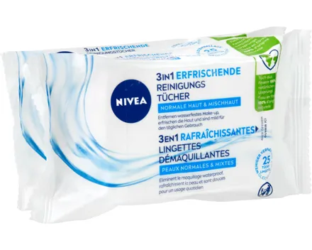 Nivea 3 in 1 erfrischende Reinigungstücher
