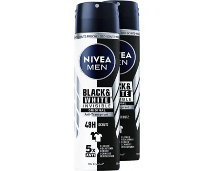 Nivea Aero Men Black & White Invisible Original 2 x 150 ml