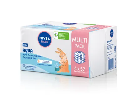 Nivea Baby Aqua Feuchttücher Quattro 228 Stück