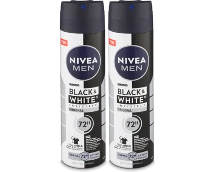 Nivea Black & White Invisible Original Deo Spray Male 2x 150ml