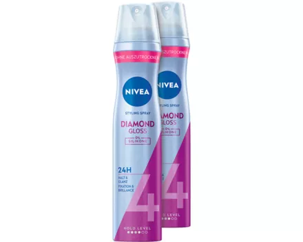 Nivea Diamond Gloss Styling Spray 2 x 250 ml