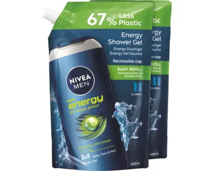 Nivea Dusch Men Energy Refill Duo 2 x 500 ml