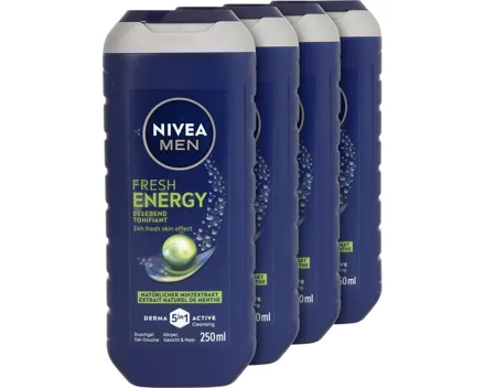 Nivea Duschgel Men Energy 4 x 250 ml