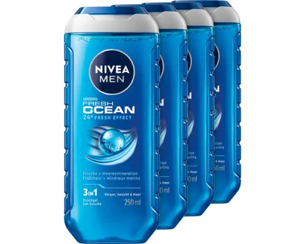 Nivea Duschgel Men Fresh Ocean 4 x 250 ml