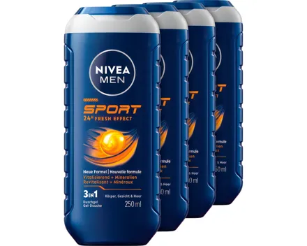 Nivea Duschgel Men Sport 4 x 250 ml