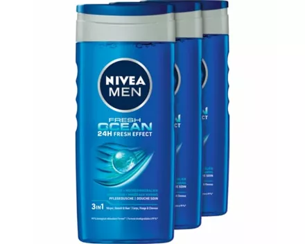 Nivea Men 3in1 Pflegedusche Fresh Ocean 24h Fresh Effect 3 x 250 ml