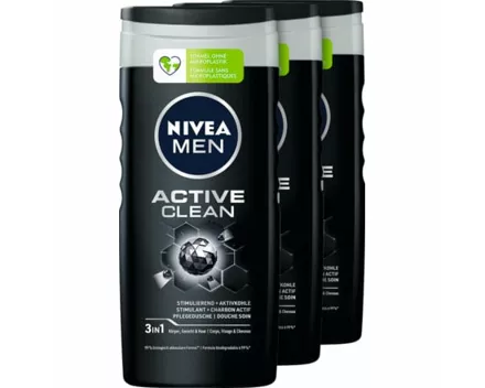 Nivea Men Active Clean Pflegedusche 3 x 250 ml