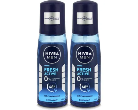 Nivea Men Fresh Active Deodorant Vapo ohne Alu 2x 75ml