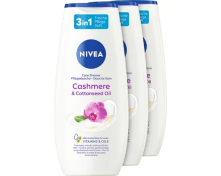 Nivea Milde Pflegedusche Cashmere & Cotton Seed Oil 3 x 250 ml