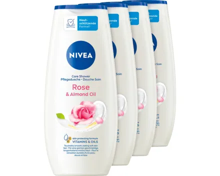 Nivea Pflegedusche Rose & Almond Oil 4 x 250 ml