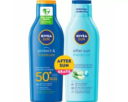 Nivea Sun Protect & Moisture Sonnenmilch LSF 50 200 ml + After Sun Moisture Lotion 200 ml