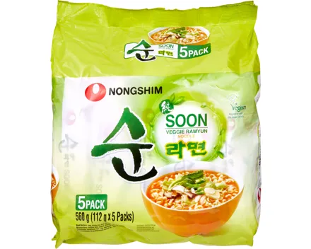 Nongshim Instant Noodle Soup Soon Veggie Ramyun