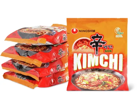 Nongshim-Kimchi, -Spicy Ramen oder -Veggie Soups, 5er-Pack