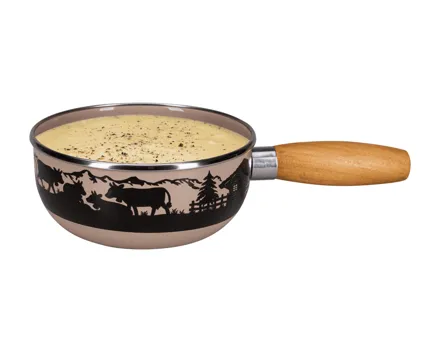 Nouvel Käsefondue-Caquelon Emaille «Alpweide»