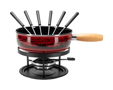 Nouvel Käsefondue-Set Emaille, 9-tlg.