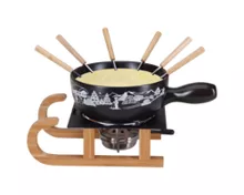 NOUVEL Käsefondue-Set Schlitten "Wintersport"