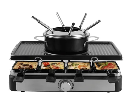 Nouvel Kombigerät 3-in-1: Fondue, Raclette und Tischgrill, 25-tlg.