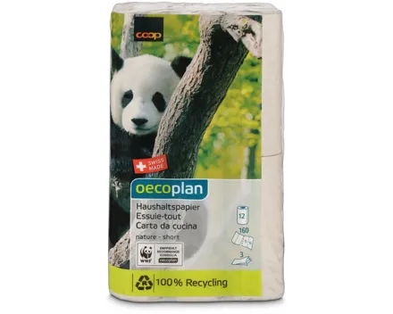 Oecoplan Haushaltspapier nature short 3-lagig 12 Rollen
