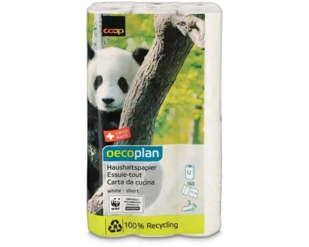 Oecoplan Haushaltspapier white short 3-lagig 12 Rollen