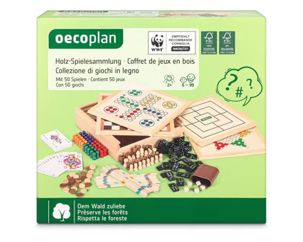Oecoplan Holz-Spielesammlung mit 50 Spielen 5+ Jahre