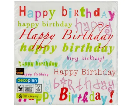 Oecoplan Servietten Birthday 33cm 20 Stück