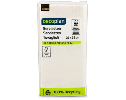 Oecoplan Servietten weiss 33cm 30 Stück