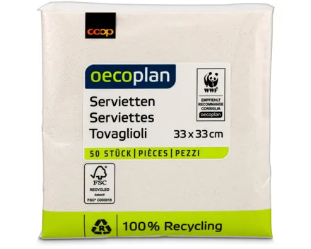 Oecoplan Servietten weiss 33cm 50 Stück