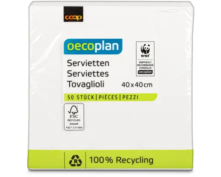 Oecoplan Servietten weiss 40cm 50 Stück
