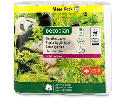 Oecoplan Toilettenpapier Goldmelisse, Fsc® Recycled 3-lagig, blau, 32 Rollen