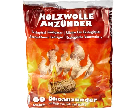 Öko-Anzündwolle