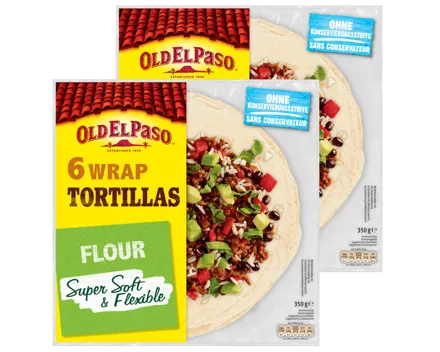 Old El Paso Flour 6 Wrap Tortillas 2x 350g