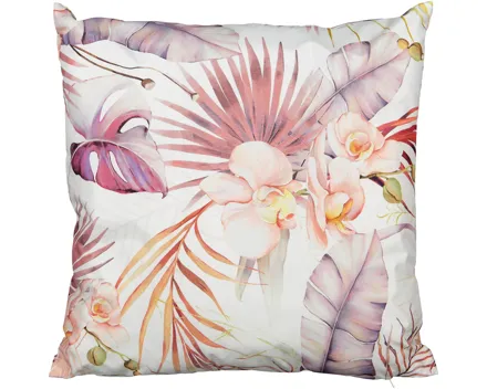 Outdoor-Zierkissen Blätter rosa 45 x 45 cm