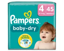Pampers Baby-Dry Grösse 4, 9-14kg, 45 Stück