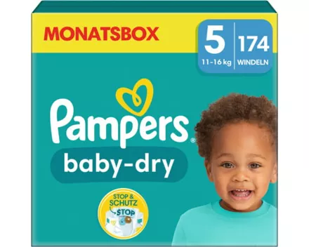 Pampers Baby-Dry Grösse 5 Monatsbox 174 Windeln