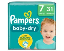 Pampers Baby-Dry Grösse 7, 15+kg, 31 Stück