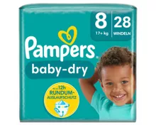 Pampers Baby-Dry Grösse 8, 17+kg, 28 Stück
