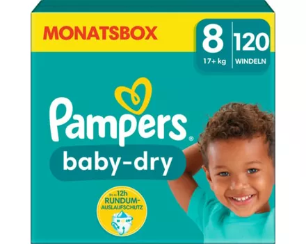 Pampers Baby-Dry Grösse 8 Monatsbox 120 Windeln