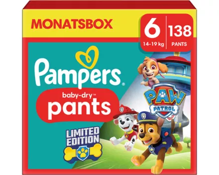Pampers Baby-Dry Pants Paw Patrol Grösse 6 Monatsbox 138 Windeln