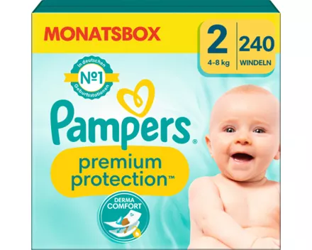 Pampers Premium Protection Grösse 2 Monatsbox 240 Windeln