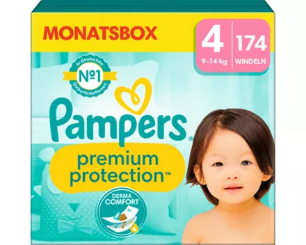 Pampers Premium Protection Grösse 4 Monatsbox 174 Windeln