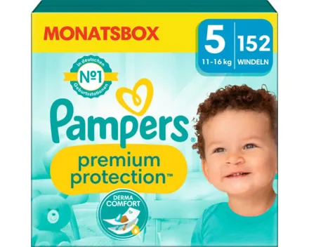 Pampers Premium Protection Grösse 5 Monatsbox 152 Windeln