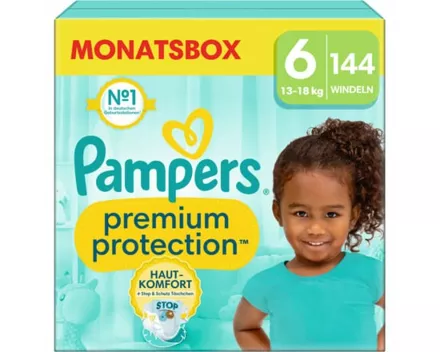 Pampers Premium Protection Grösse 6 Monatsbox 144 Windeln