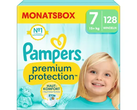 Pampers Premium Protection Grösse 7 Monatsbox 128 Windeln