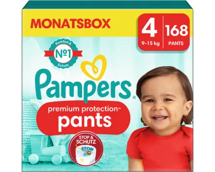 Pampers Premium Protection Pants Grösse 4 Monatsbox 168 Windeln