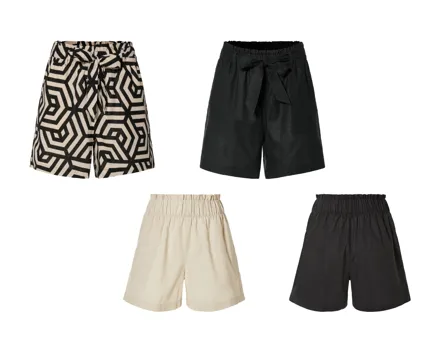 Paperbag-/Shorts mit Leinen