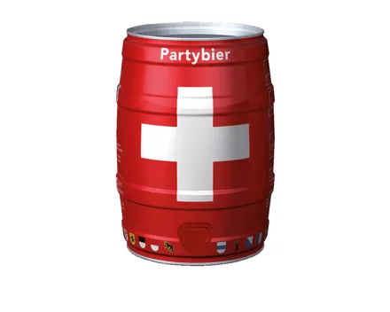 Partybier Fass mit Schweizer Kreuz
