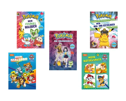 PAW Patrol™/Pokemon™ Lese-/Beschäftigungsbuch (Aktion nur in der Deutschschweiz gültig)
