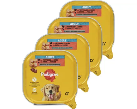 Pedigree Hundefutter Terrine Truthahn & Huhn 4x 300g